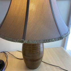 Ceramic Brownware Pottery Table Lamp brown works 