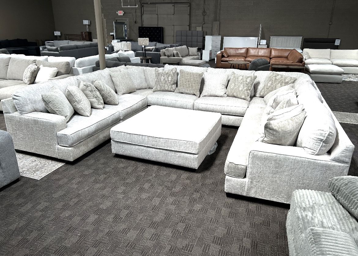 Huge Beige Tan Custom Sectional