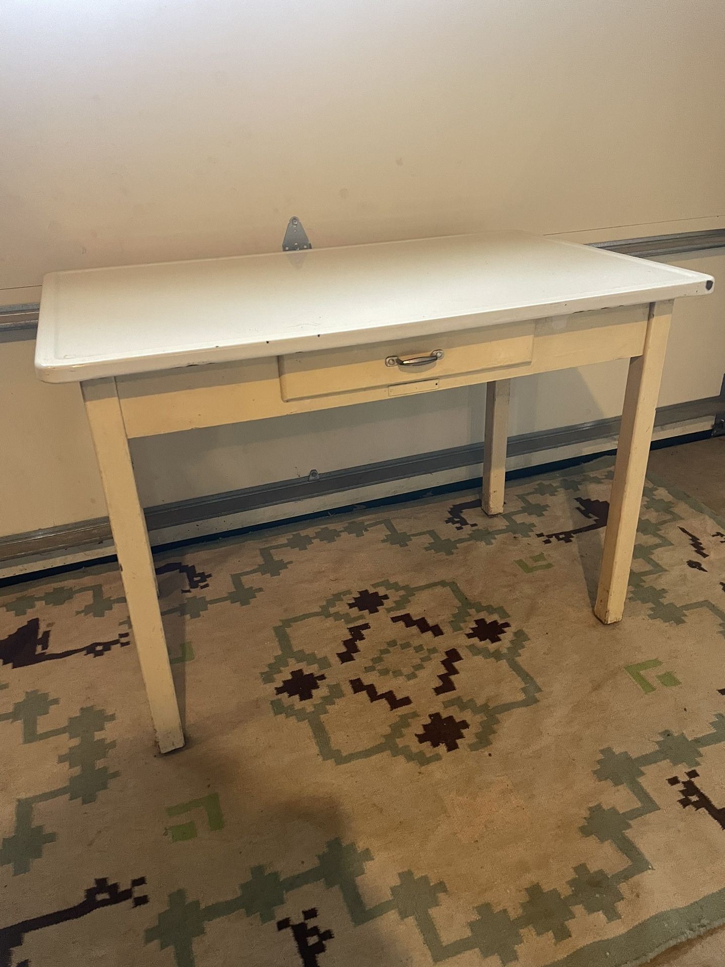 Vintage Enamel Top Table