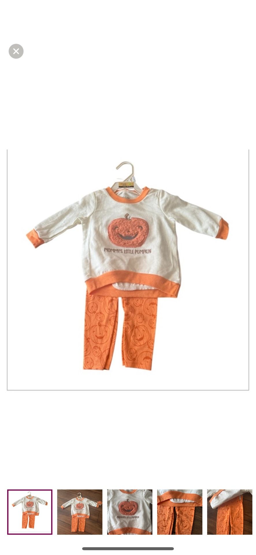 Mommy's Little Pumpkin Kids Costume lounge Set - Orange and White size 3-6M