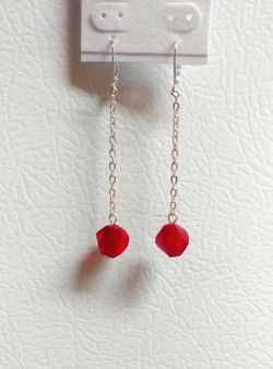 Red drop earrings