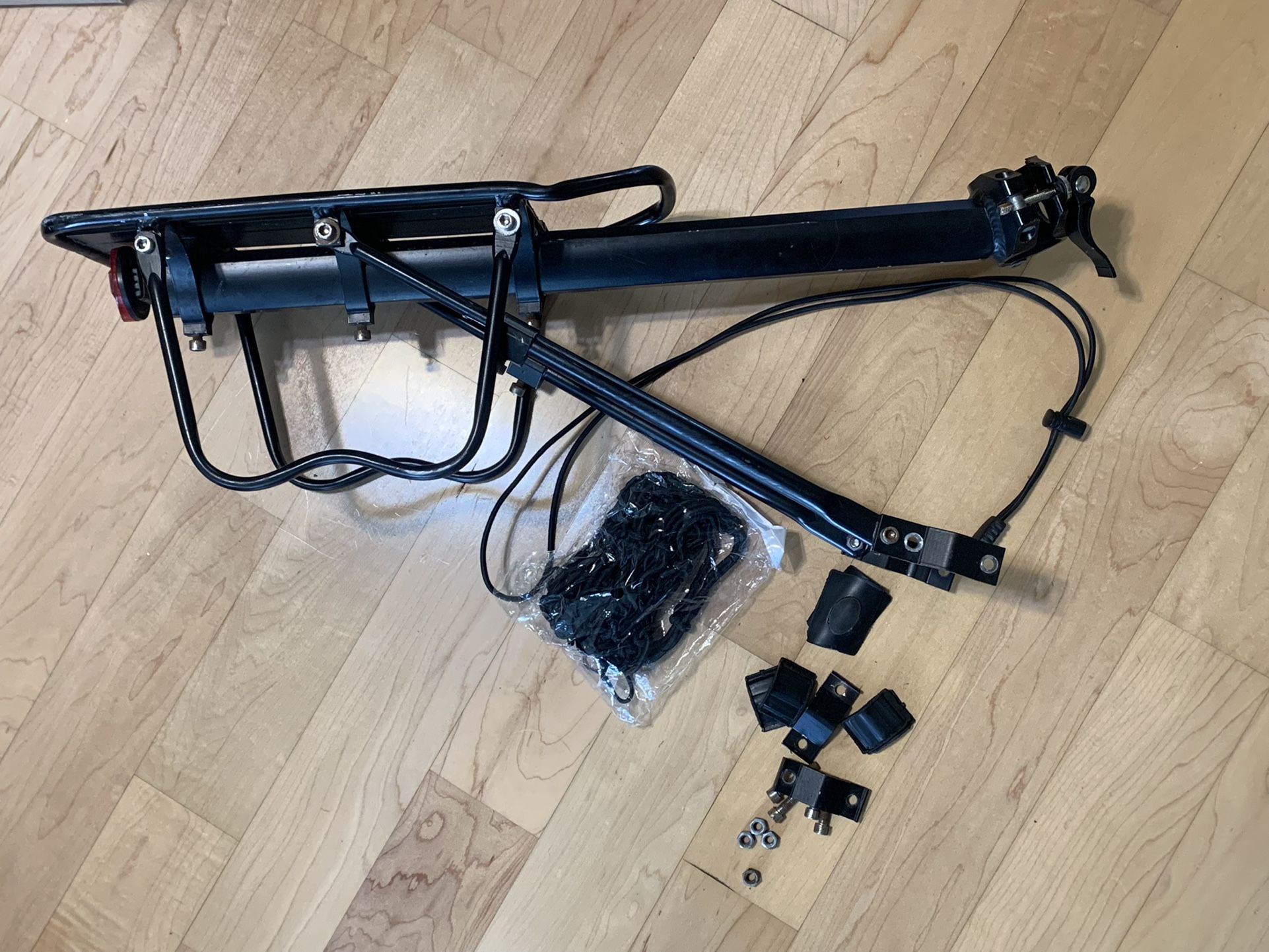 Used - DIRZA Rear Bike Rack Bicycle Cargo Rack Quick Release Adjustable Alloy Bicycle Carrier 115 lbs Capacity Easy to Install Black