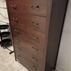 Tall 6 Drawer Wood Dresser