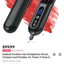 Cordless Hair Straightener Brush With Controllable Temperature