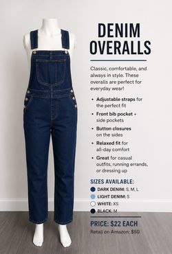 Denim overalls