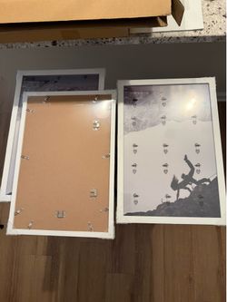 Set of 3 white picture frames 12x18