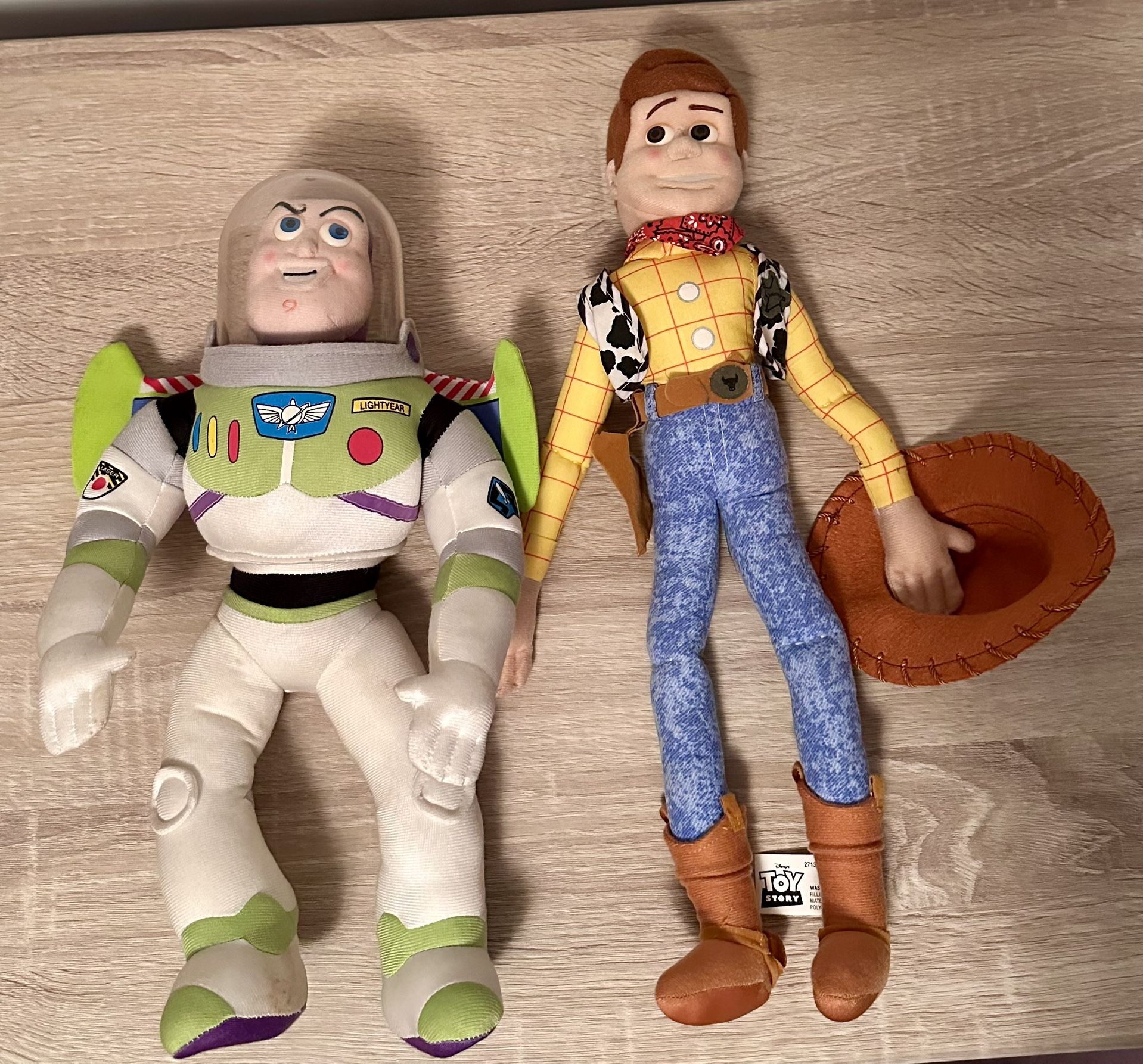 RARE Vintage 1990’s Disney Pixar Plush Buzz Lightyear And Plush Woody Dolls