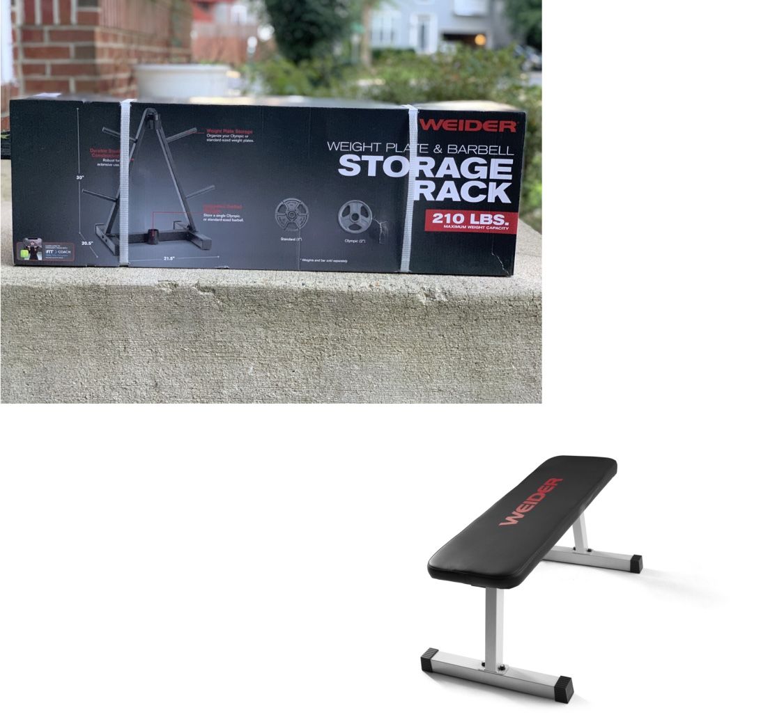 Brand New! Weight Plate Storage Rack AND Bench Combo!