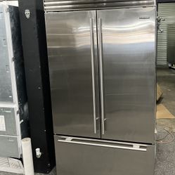 Subzero French Door 42” Wide Stainless Steel Refrigerator 