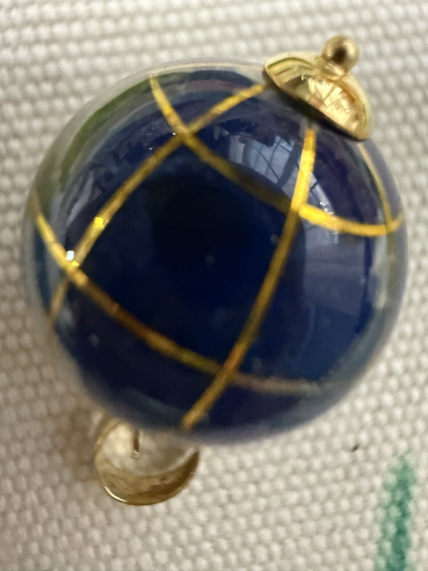 Vintage 18 Karat And Blue Gem Globe Pendant