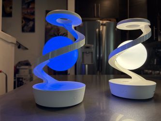 Modern Spiral LED Desk Lamp with Color Changing Orb