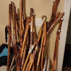 Homemade Wooden Canes 