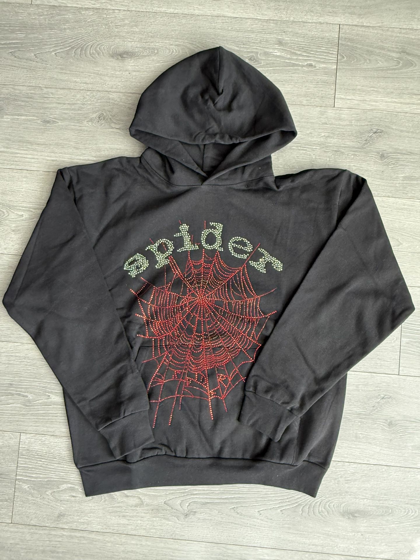 Red Rhinestone Sp5der Hoodie 