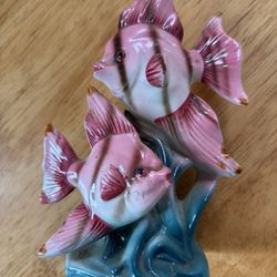 Vintage Nippon Yoko Boeki Pink Painted Angel Fish Figurine