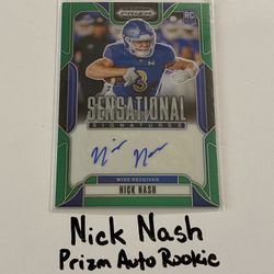 Nick Nash Atlanta Falcons WR Prizm Short Print Autograph Rookie Insert Card. 