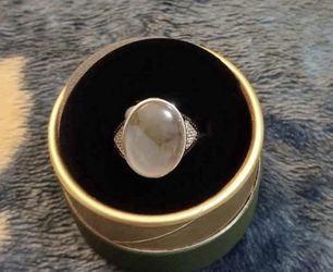 Silver Unique Oval Ring In Box