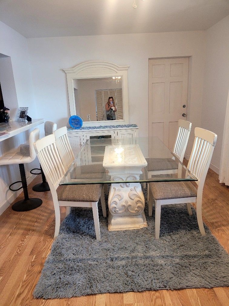 Free. DINING ROOM TABLE. Two Pieces Base & Glass Tabletop for Sale in