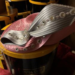 Pink And Gray Hat
