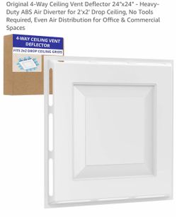 4-Way Ceiling Vent Deflector 24x24 Inch