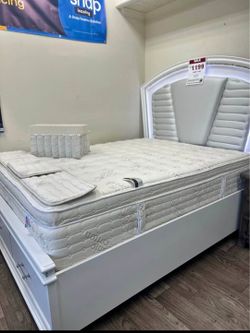 UPSCALE BEDROOM SET BRAND NEW QUEEN PILLOW TOP MATTRESS AND BOXSPRING SAME DAY DELIVERY 