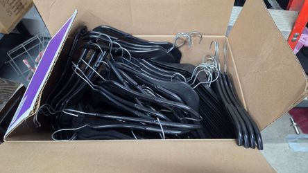 Box of black top hangers