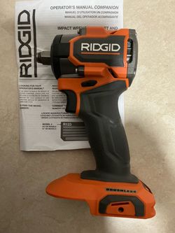 RIDGID. 18V Lithium Ion SubCompact Brushless Cordless 3-Speed 1/2” Impact Wrench (Tool Only).