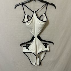 Ralph Lauren White One Piece Swimwear with Minimalist Design