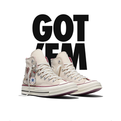 Converse Chuck 70 Hi Hello Kitty Swarovski Egret