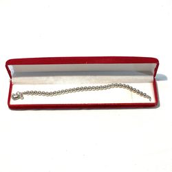 Brand new .925 silver bead strand bracelet with silver heart pendant