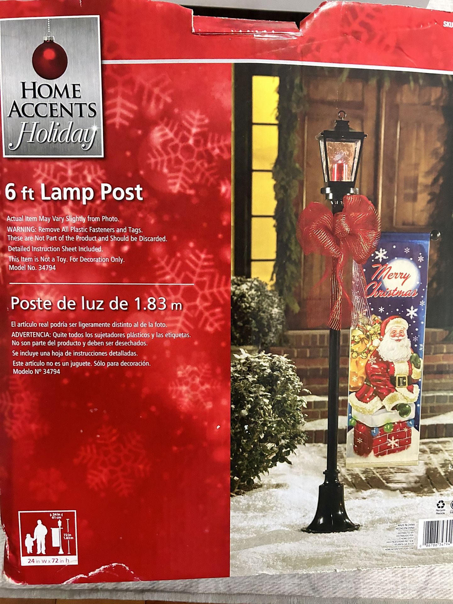 6 Ft Christmas Lamp Post