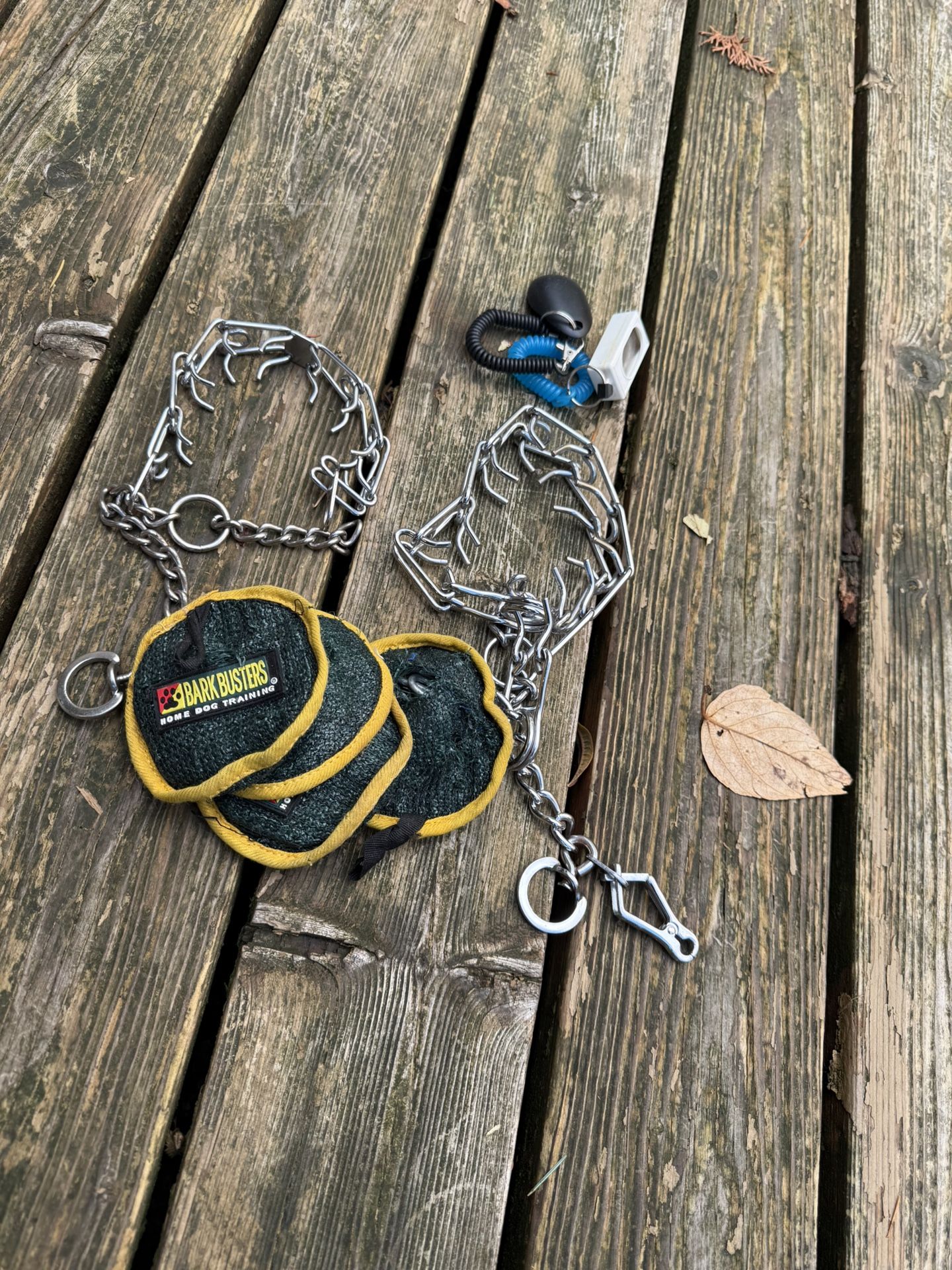 🐕 Dog Training Bundle – 2 Prong Collars, Clickers & Bark Busters Pads