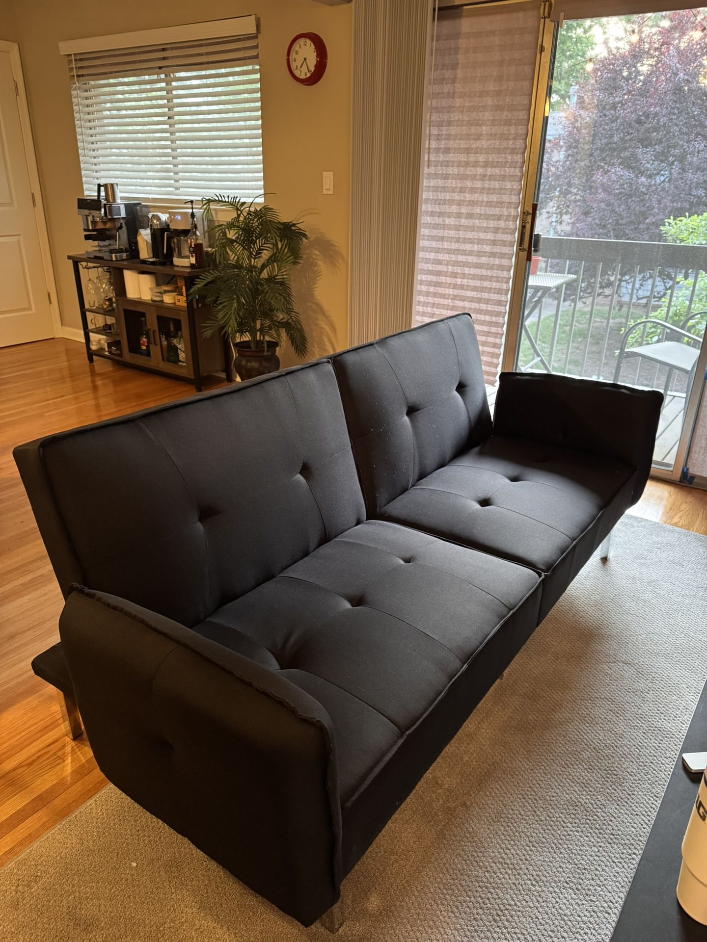 Black futon couch