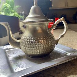 Silver Tea Kettle Moroccan Teapot