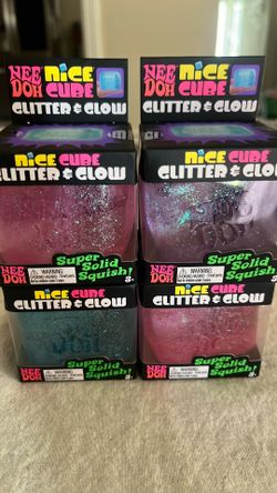 NeeDoh nice cube glitter & glow squishy squeeze toy