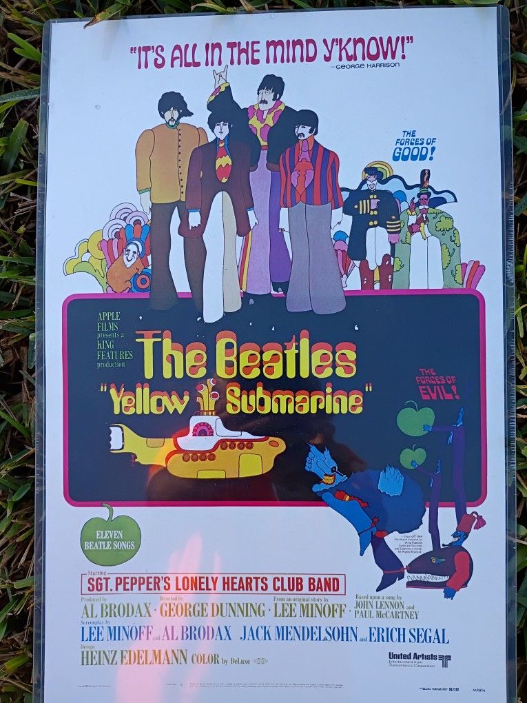 Vintage Yellow Submarine Poster The Beatles