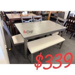 Beautiful 6 Piece Solid Wood Dining Table Set  - Limited Time Offer 