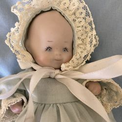 1981 Porcelain Doll By Phyllis Parkinson 5.5” Signed