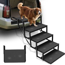 Dog Stairs for Car, Dog Steps for Car with Upgraded Load-Bearing Capacity, Dogs Stairs for Large Dogs, Pet Steps, 5 Steps
