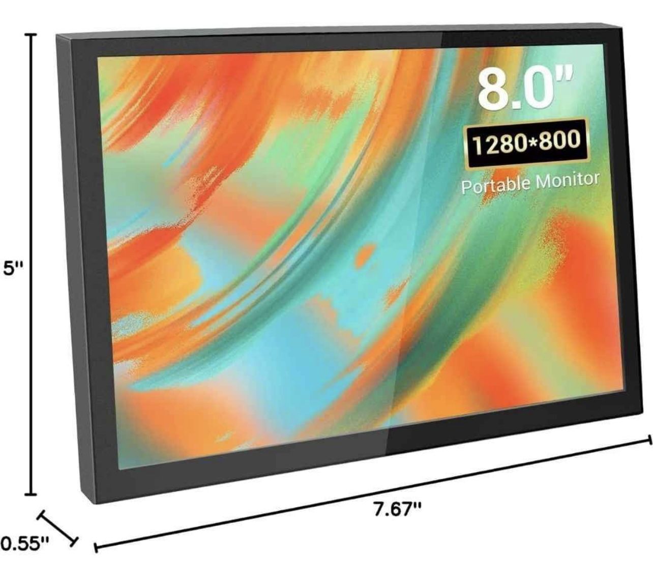 8 Inch Mini Monitor | 1280 * 800 | PC Laptop, Raspberry Pi, Game Consoles | HDMI
