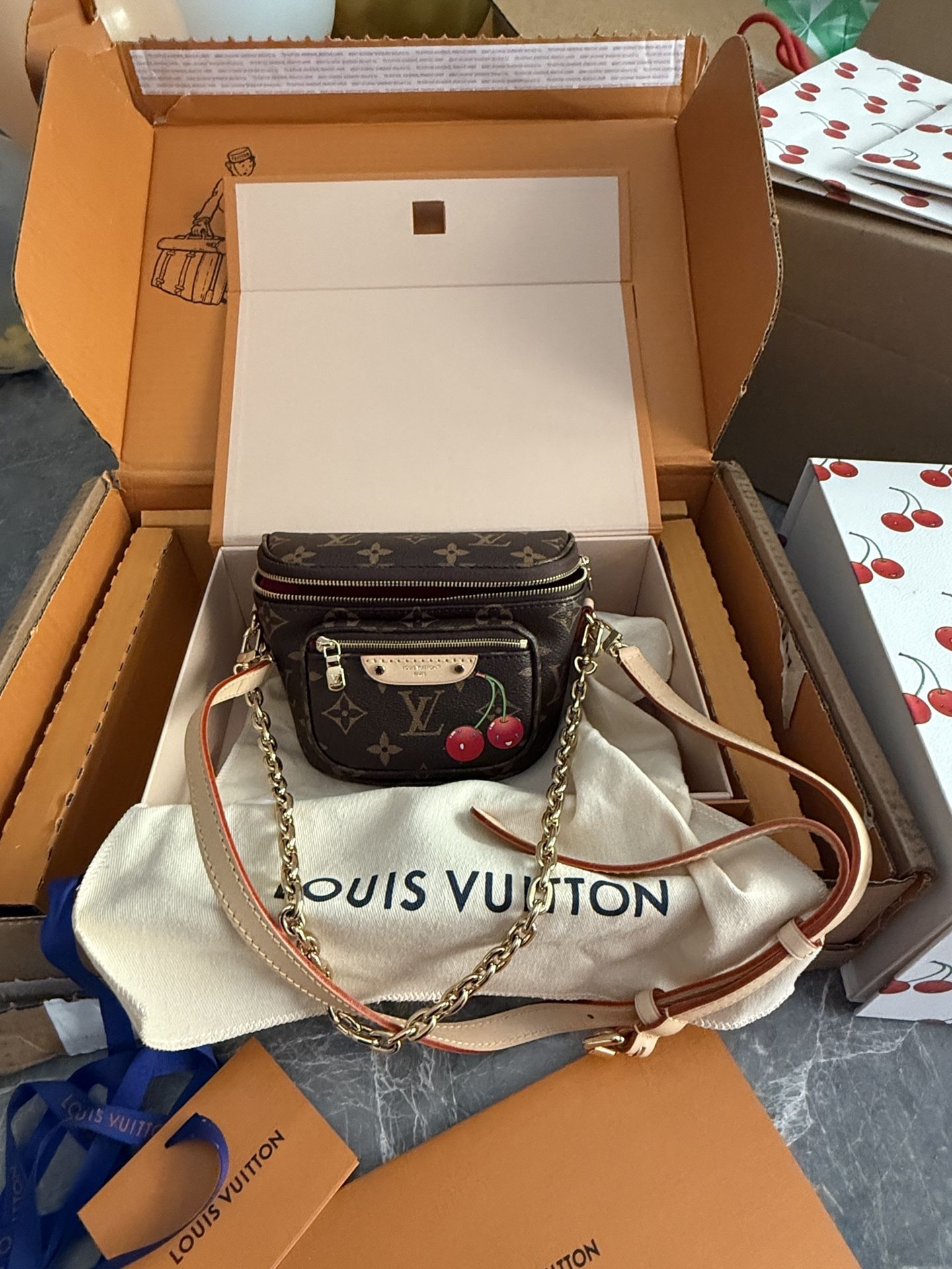 Authentic Louis Vuitton Murakami Mini Bum Bag Cherry Collection