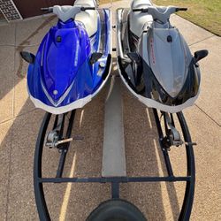 Two Yamaha 3 Seater Waverunners Plus Trailer