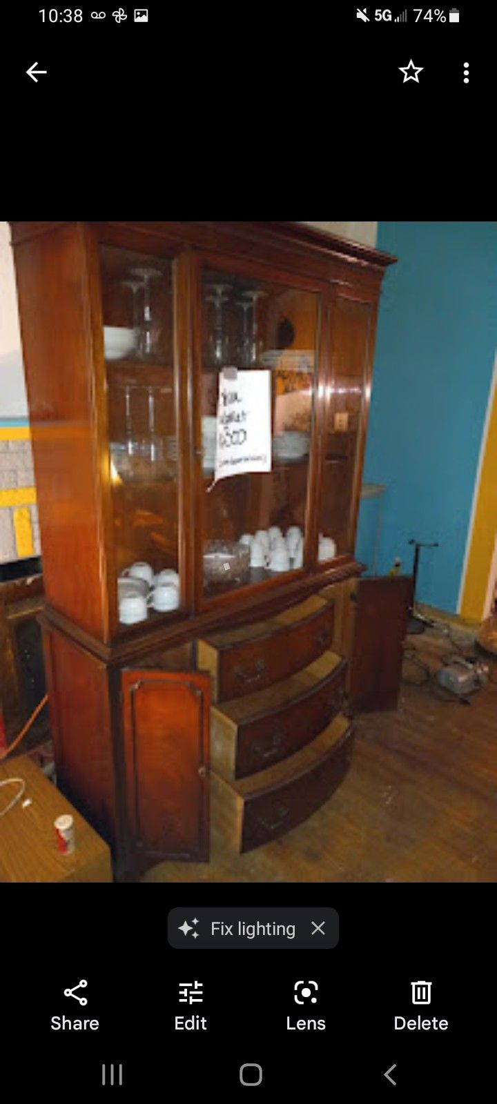 Cherry Oak Fine China Chest