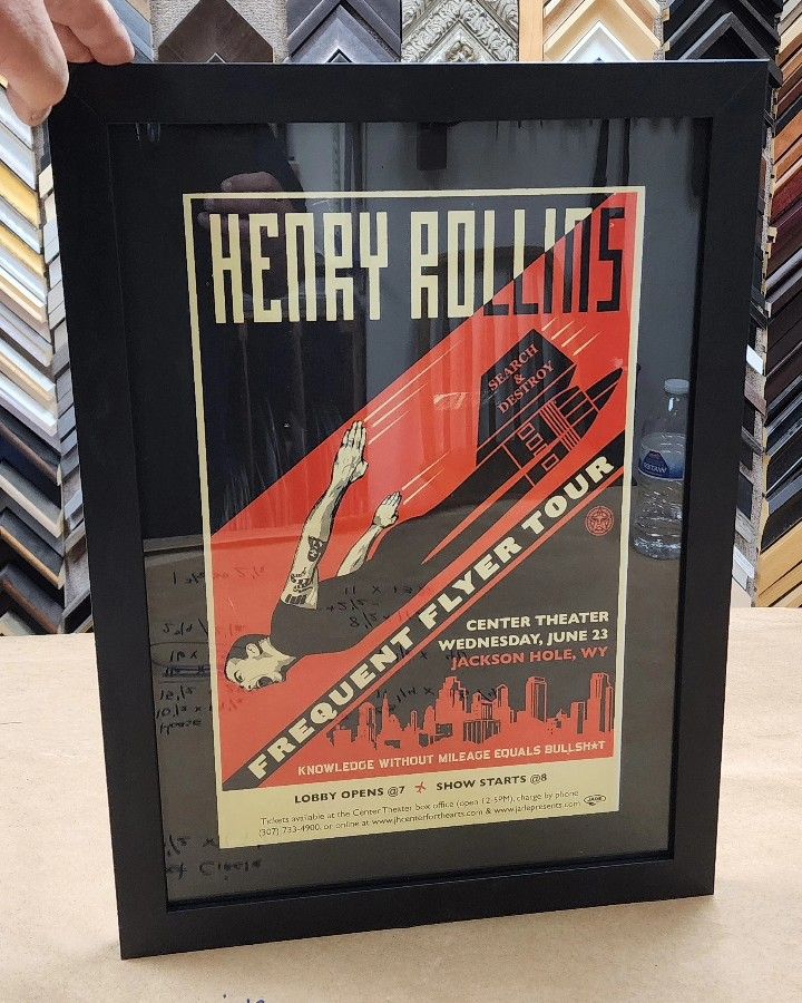 Original Professionaly Framed Henry Rollins Hand Bill Jackson Wyoming 2010