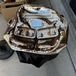 Coach Gold Sequins Backpack 