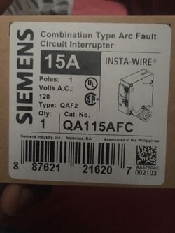 Arc fault breaker 15amp