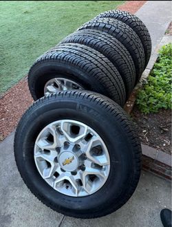 Chevy 2500 HD wheels and tires. Set of 5