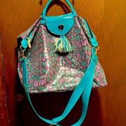 Betsey Johnson Sequin Tote Bag with Crossbody Strap