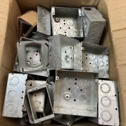 LOT OF 100+* Steel City | RACO | BMC Metal Square Enclosure Gang Box & Mud Rings