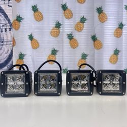 4 Inch LED Light Bar 4pcs 16W Flood Cube LED Work Light Pod Off Road Light LED Fog Light Compatible for Truck Boat Pickup SUV ATV UTV Waterproof IP68