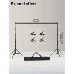 Adjustable Black Photography Backdrop Stand, Without Backdrop Cloth, Photo Studio Props Shooting Support Set